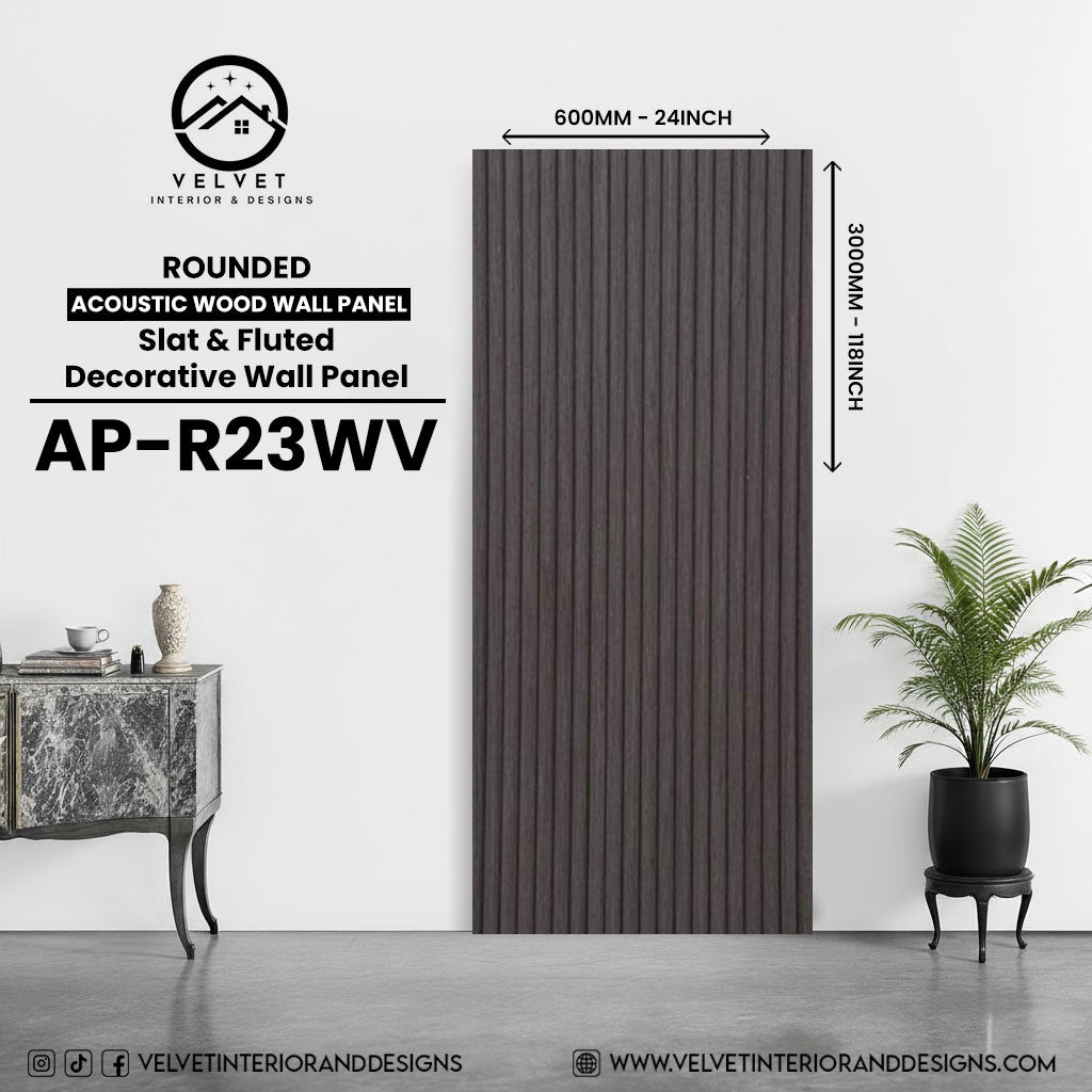 AP-R23WV | Acoustic Wood Wall Panel | Slat & Fluted Decorative Wall Panel | 0.85 in x 24 in x 118 in | Sound-Absorbing | Ideal for Living Rooms, Bedrooms, TV Walls & Feature Walls