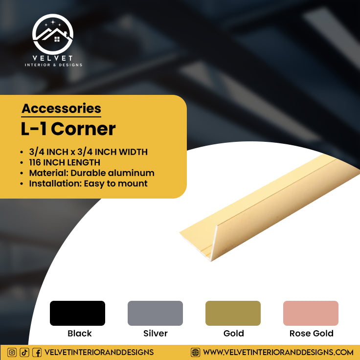 L-1 | 3/4"x3/4" Corner | Wall Panel Accessories & LED