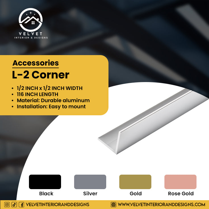 L-2 | 1/2"x1/2" Corner | Wall Panel Accessories & LED