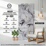 U-101 | R Series | PVC UV Marble Sheet | Decorative Wall Panel | 1/8 in x 48 in x 110 in | Gloss Finish | Waterproof & Fire-Retardant | Ideal for Living Rooms, Bathrooms & Feature Walls