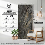 U-09 | R Series | PVC UV Marble Sheet | Decorative Wall Panel | 1/8 in x 48 in x 110 in | Gloss Finish | Waterproof & Fire-Retardant | Ideal for Living Rooms, Bathrooms & Feature Walls