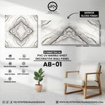 AB-01 | Symmetrical | PVC UV Marble Sheet | Decorative Wall Panel | 1/8 in x 48 in x 110 in | Mirror Gloss Finish | Waterproof & Fire-Retardant | Ideal for Living Rooms, Bathrooms & Feature Walls
