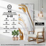 S-01 | 3D | PVC UV Marble Sheet | Decorative Wall Panel | 1/8 in x 48 in x 110 in | Mirror Gloss Finish | Waterproof & Fire-Retardant | Ideal for Living Rooms, Bathrooms & Feature Walls