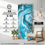 S-02 | 3D | PVC UV Marble Sheet | Decorative Wall Panel | 1/8 in x 48 in x 110 in | Mirror Gloss Finish | Waterproof & Fire-Retardant | Ideal for Living Rooms, Bathrooms & Feature Walls