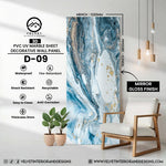 D-09 | 3D | PVC UV Marble Sheet | Decorative Wall Panel | 1/8 in x 48 in x 110 in | Mirror Gloss Finish | Waterproof & Fire-Retardant | Ideal for Living Rooms, Bathrooms & Feature Walls