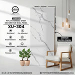 XU-304 | X Series | PVC UV Marble Sheet | Decorative Wall Panel | 1/8 in x 48 in x 110 in | Mirror Gloss Finish | Waterproof & Fire-Retardant | Ideal for Living Rooms, Bathrooms & Feature Wallss
