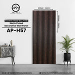 AP-H57 | Acoustic Wood Wall Panel | Slat & Fluted Decorative Wall Panel | 0.85 in x 24 in x 110 in | Sound-Absorbing | Ideal for Living Rooms, Bedrooms, TV Walls & Feature Walls
