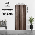 AP-691C | Acoustic Wood Wall Panel | Slat & Fluted Decorative Wall Panel | 0.85 in x 24 in x 110 in | Sound-Absorbing | Ideal for Living Rooms, Bedrooms, TV Walls & Feature Walls