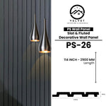 PS-26 | PS Wall Panel | Slat & Fluted Decorative Wall Panel | 0.5 in x 4.75 in x 114 in | Waterproof | Fire-Retardant | Ideal for Living Rooms, Bedrooms, Bathrooms, TV Walls & Feature Walls