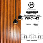 WPC-42 | WPC Wall Panel | Slat & Fluted Decorative Wall Panel | 1 in x 6.3 in x 114 in | Water & Moisture-Resistant | Fire-Retardant | Ideal for Living Rooms, Bedrooms, Bathrooms, TV & Feature Walls