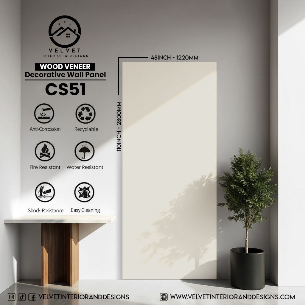 CS51 | Wood Veneer |  Decorative Wall Panel | 5/16 in x 48 in x 110 in | natural wood finish | Waterproof, Scratch-Resistant & Fire-Retardant | Ideal for Living Rooms, Bathrooms & Feature Walls