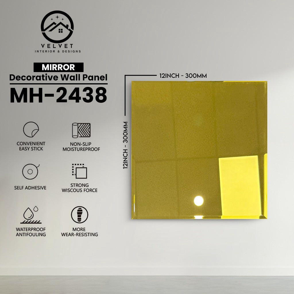 MH-2438| Wall Panel Accessories | Decorative Wall Panel | 1/8 in x 12 in x 12 in | Convenient Easy Stick - Strong Viscous Force | Ideal for Living Rooms, Bathrooms & Feature Walls