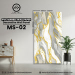 MS-02 | PVC Marble Wallpaper| Decorative Wall Panel | 1/8 in x 48 in x 110 in | Waterproof, Scratch-Resistant | Ideal for Living Rooms & Feature Walls