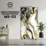 MS-03 | PVC Marble Wallpaper| Decorative Wall Panel | 1/8 in x 48 in x 110 in | Waterproof, Scratch-Resistant | Ideal for Living Rooms & Feature Walls