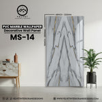 MS-14 | PVC Marble Wallpaper| Decorative Wall Panel | 1/8 in x 48 in x 110 in | Waterproof, Scratch-Resistant | Ideal for Living Rooms & Feature Walls