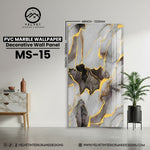 MS-15 | PVC Marble Wallpaper| Decorative Wall Panel | 1/8 in x 48 in x 110 in | Waterproof, Scratch-Resistant | Ideal for Living Rooms & Feature Walls