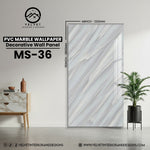 MS-36 | PVC Marble Wallpaper| Decorative Wall Panel | 1/8 in x 48 in x 110 in | Waterproof, Scratch-Resistant | Ideal for Living Rooms & Feature Walls