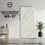 MS-37 | PVC Marble Wallpaper| Decorative Wall Panel | 1/8 in x 48 in x 110 in | Waterproof, Scratch-Resistant | Ideal for Living Rooms & Feature Walls