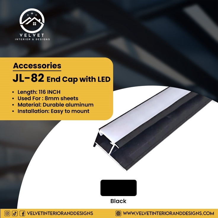 JL-82  End Cap with LED | Wall Panel Accessories & LED